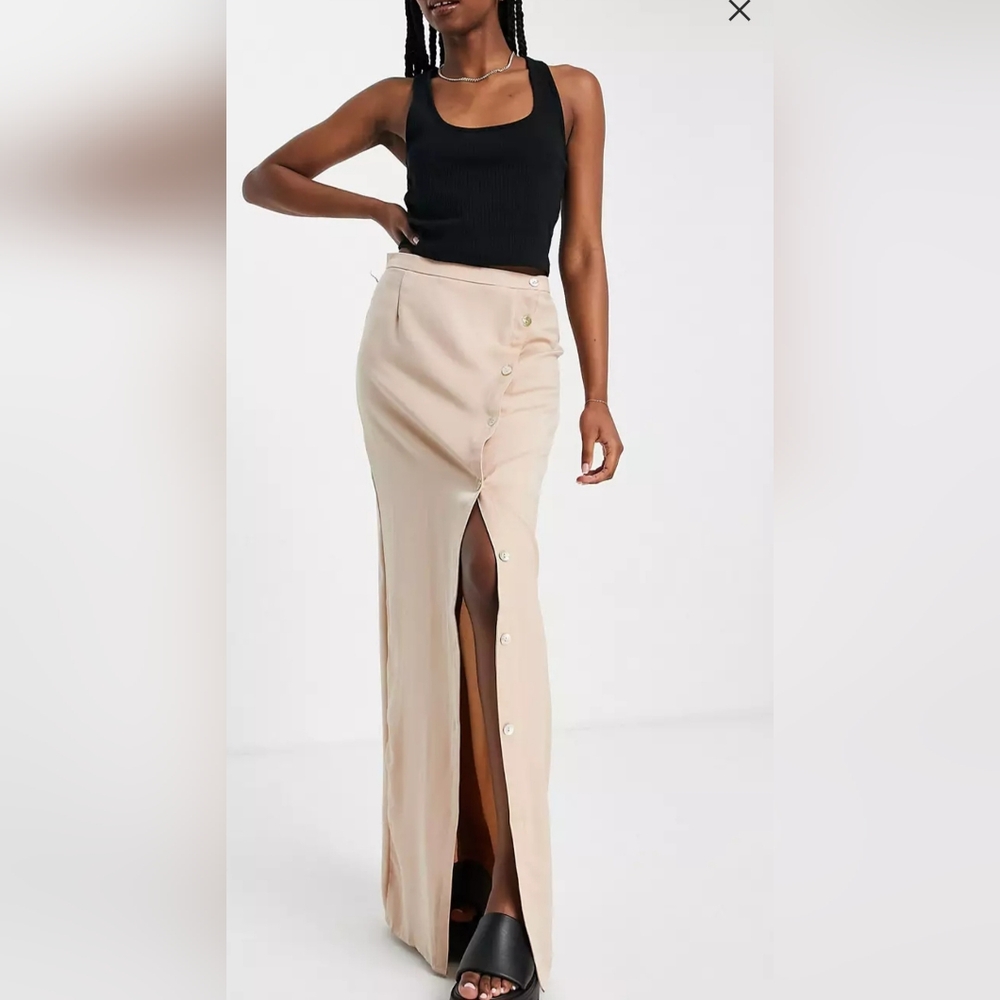 NWT ASOS Lola May Satin Maxi Skirt